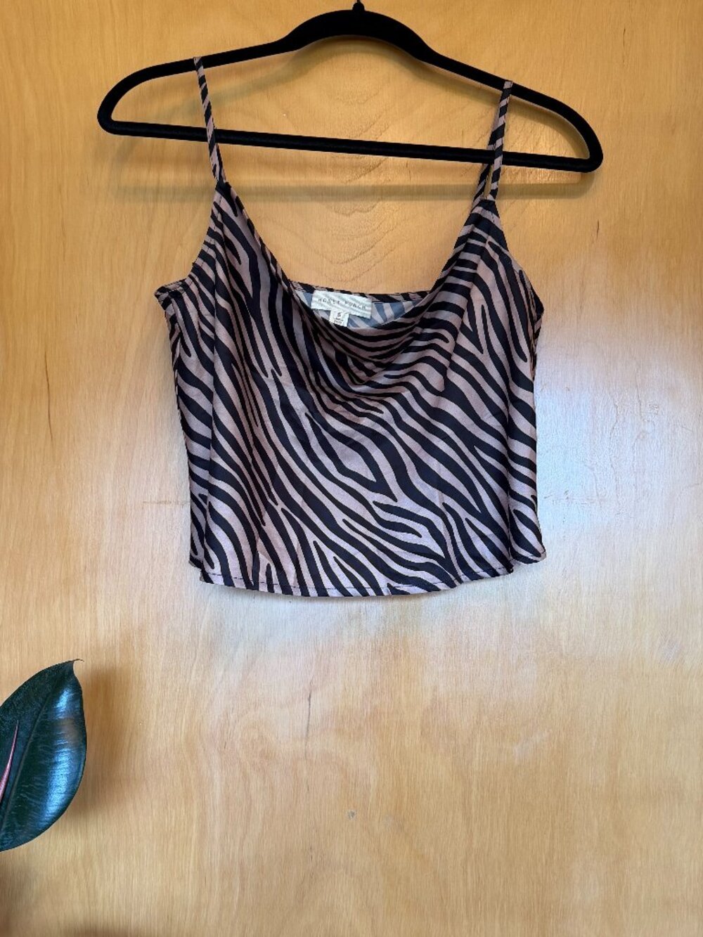 Animal Print Cropped Satin Tank - Size S